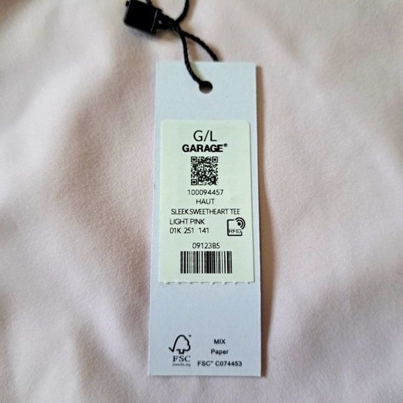 Garage Sleek Sweetheart Tee Size Large Light Pink Fitted Cropped T-shirt NWT - Picture 13 of 13